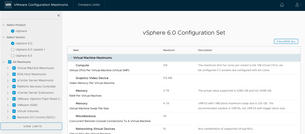 VSphere Config Maximum Tool – Byounghee.me